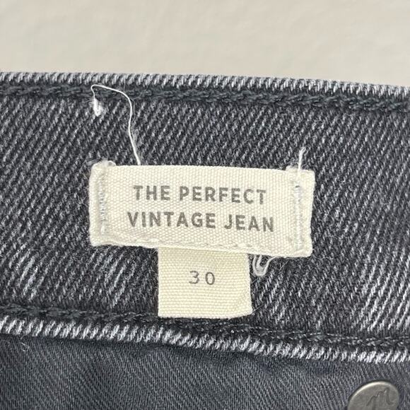 Madewell The Perfect Vintage Jean Washed Black Size 30 Frayed Hem Classic Denim - Picture 4 of 12